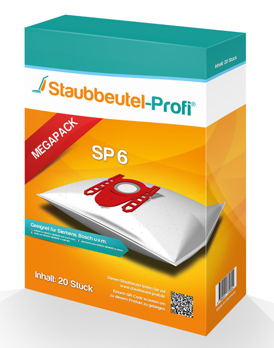 20 Staubsaugerbeutel Staubbeutel-Profi SP6 geeig. für Siemens Q5.0 VBBS607V00